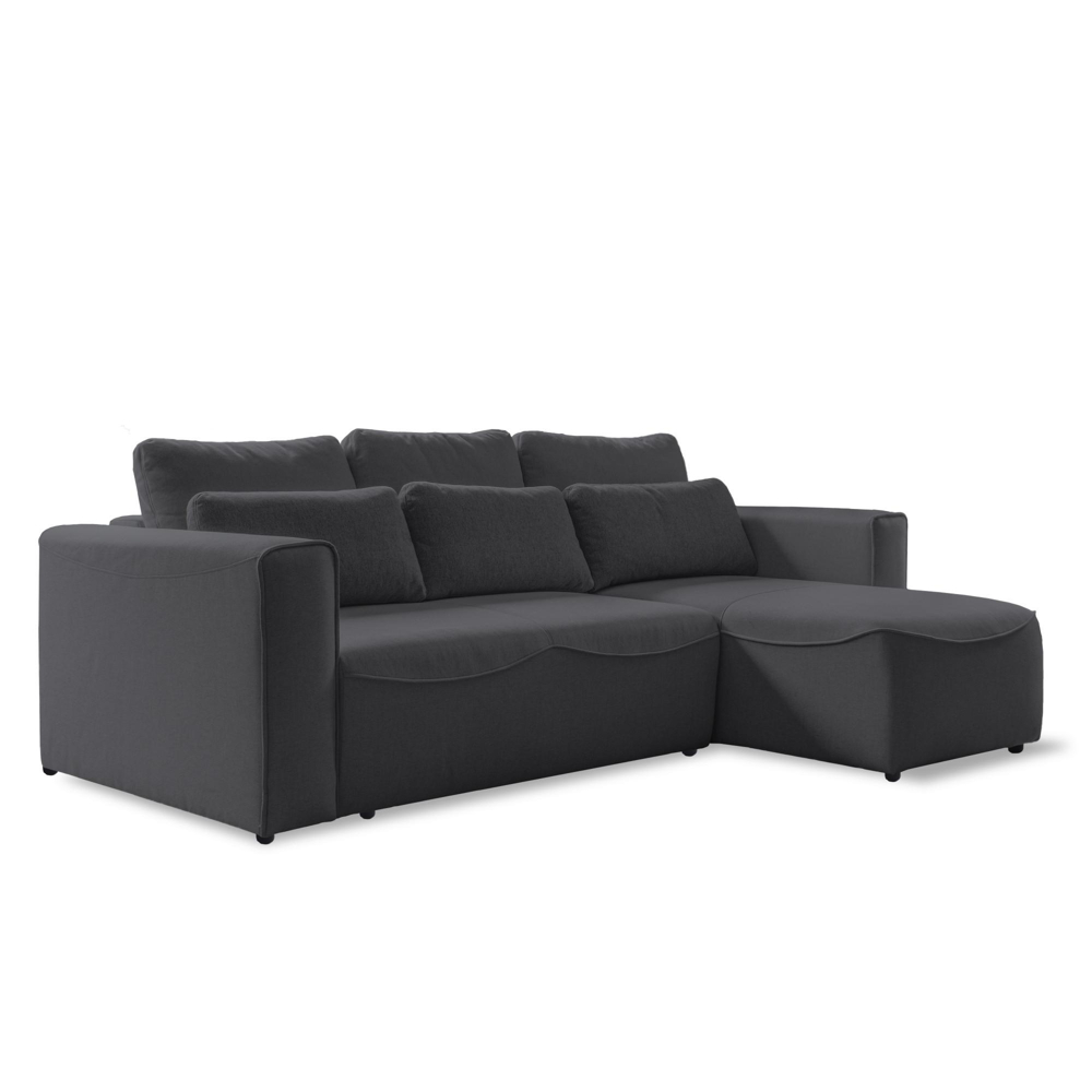 Rohová sedačka HOLLY O, oboustranná, tmavě šedá