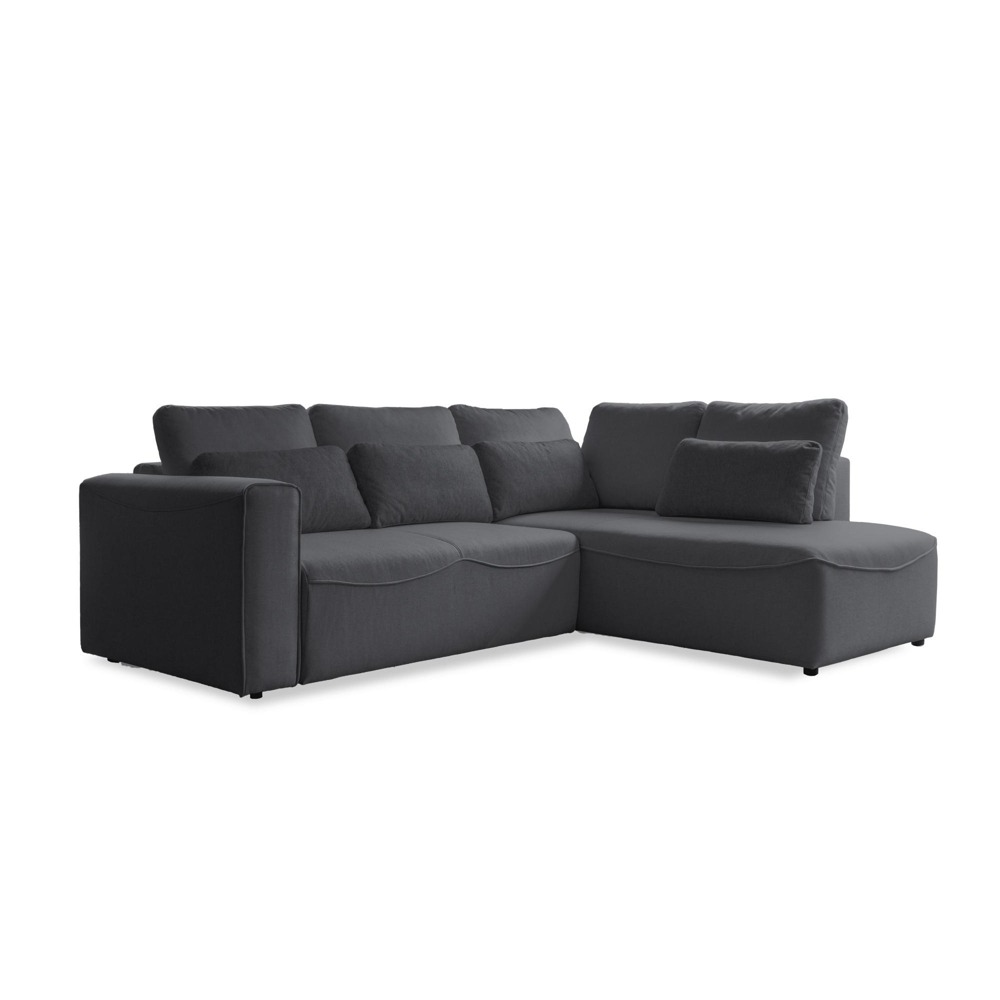 Rohová sedačka HOLLY L, oboustranná, tmavě šedá