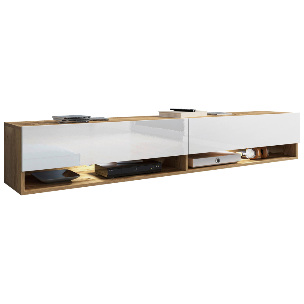 Nízka komoda dub Wotan/bílá VL