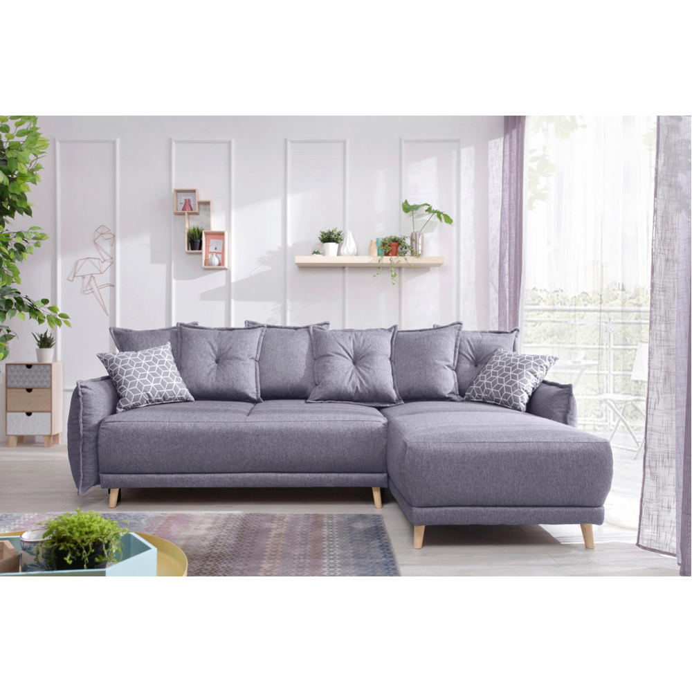 Sedací Souprava S Rozkladem Lazy Lukka Světle Šedá