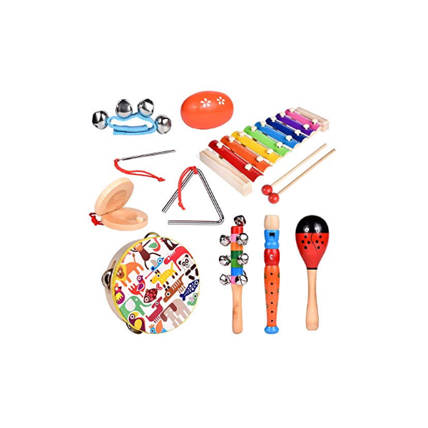 niños Juguete para niños Juego de Instrumentos Musicales Campanas de Mano de Metal Coloridas de 8 Notas Keenso Juego de Mini Campanas 