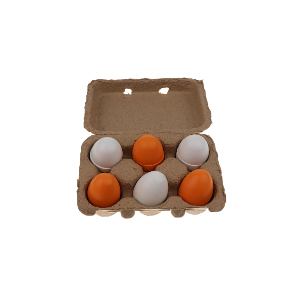 Naisicatar de Madera de imitación Huevos Falsos realistas Huevos de Madera del Juego de niños Juego de los Alimentos de Cocina de Juguete de Registro del Color 6pcs Juguete Amusant 