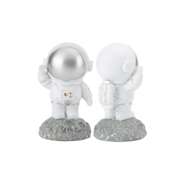 Plata Amosfun Astronauta Estatuilla Resina Astronauta Modelo Ornamento Interior del Coche Figura para Astronauta Fiesta Decoración de La Mesa de La Torta 