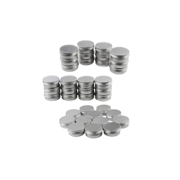 Lata de Aluminio de 12 Piezas con Tapas de Rosca PUDSIRN 6 Piezas de 250 ml de Plata y 6 Piezas de latas de Aluminio Redondas Negras de 150 ml Envases cosméticos vacíos con 1 Pegatinas 