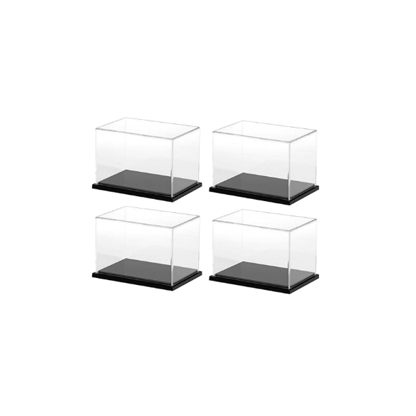 Figuras de acción Dezzer Vitrina de acrílico Transparente para coleccionables Figuras en Miniatura Negro, 25 x 15 x 15 cm 