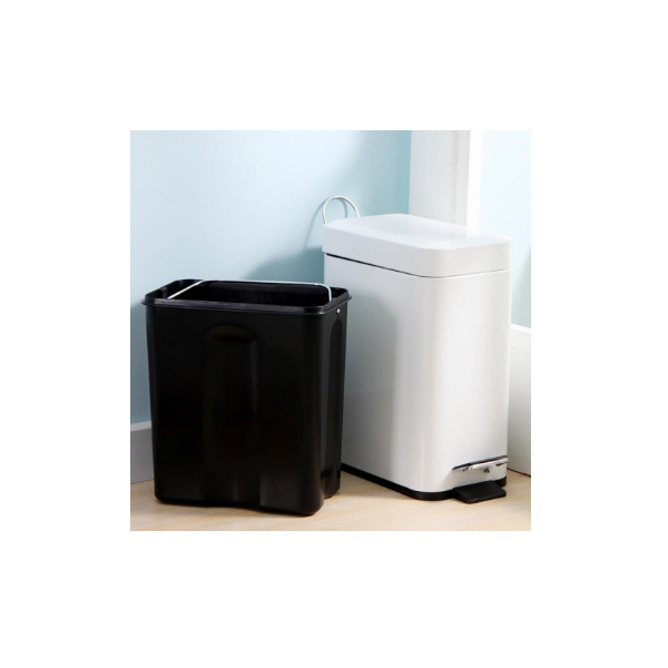 TU TENDENCIA UNICA Cubo de Basura de Plástico con Tapa y Asas Metalizado, 35 litros Contenedor de Residuos tanto para Interior como Exterior 