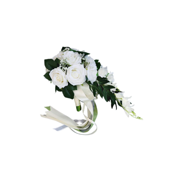 Flores artificiales boda novia ramo decoración flores simulaciones flor U2K5 