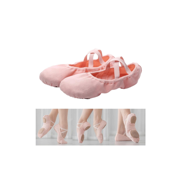 HIPPOSEUS Zapatillas de Ballet para niñas/niños pequeños/niños Bailarinas de satén Zapatillas de Gimnasia Suela Dividida con Cinta 