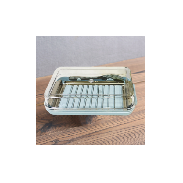 recipiente clásico con tapa recipiente para mantequilla tapa rectangular transparente KADAX Mantequillera de cristal apto para lavavajillas 