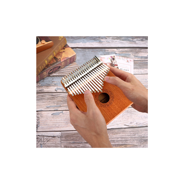 10 Teclas Pulgar Piano Instrumento Musical Dedo Percusión Portátil Madera Pulgar Piano Regalo para Niños Adultos Principiantes 