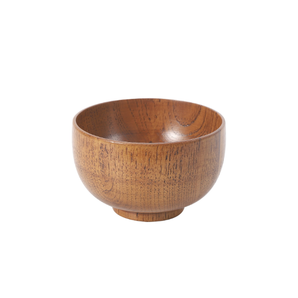 Cuenco de madera Cuenco de madera maciza para ensalada Sopa Arroz Cuenco de madera hecho a mano Utensilios de cocina 13 * 7cm 