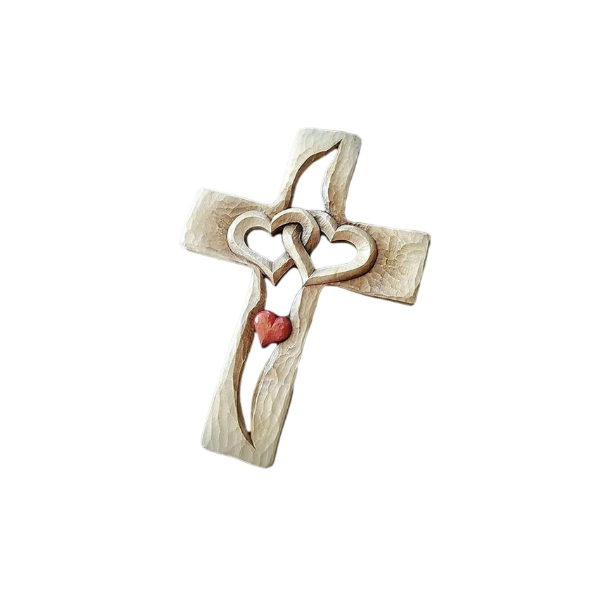 VOSAREA Crucifijo de pared de madera auténtica de haya con colgante en forma de cruz católica cristiana idea de regalo para pared 