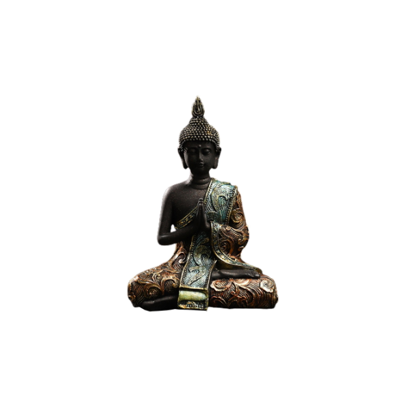 42x59cm Fabricado en poliresina TU TENDENCIA UNICA Figura Decorativa de Buda Dorado Sentado 