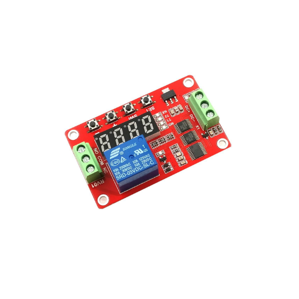 Módulo de interruptor de temporizador de 12 voltios módulo de relé de retardo de tiempo de 5 V 12 V 24 V temporizador de ciclo de retardo de apagado 0,01 s-9999 min con pantalla LCD 