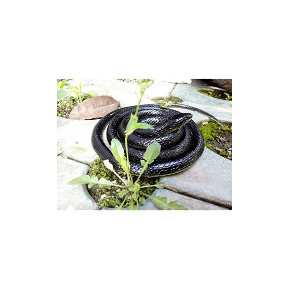 130cm de Largo Realista de Caucho Negro Juguete de susto de Serpiente Accesorios de jardín DGTRHTED Juguete de Serpiente 