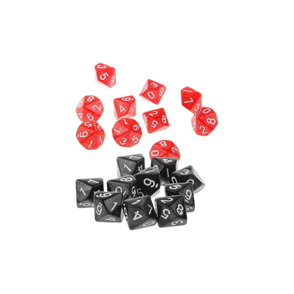 Baoblaze 20Pcs Matte Dice Set D6 Dados Cuadrado para TRPG Mazmorras Juguetes de Dragón Azul y Rojo 