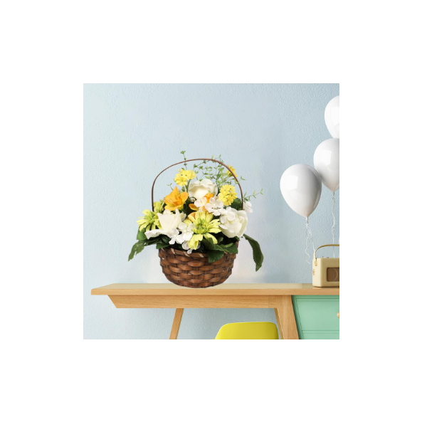 Sanysis 5PC lavanda flores artificiales colgantes Plantas y flores artificiales Blanco 