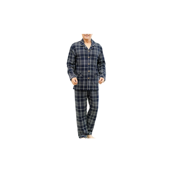 Hawiton Pijamas Hombre Invierno Manga Larga Pijama para Hombre de Algodón 2 Pieza Pantalones Largo de Rayas 