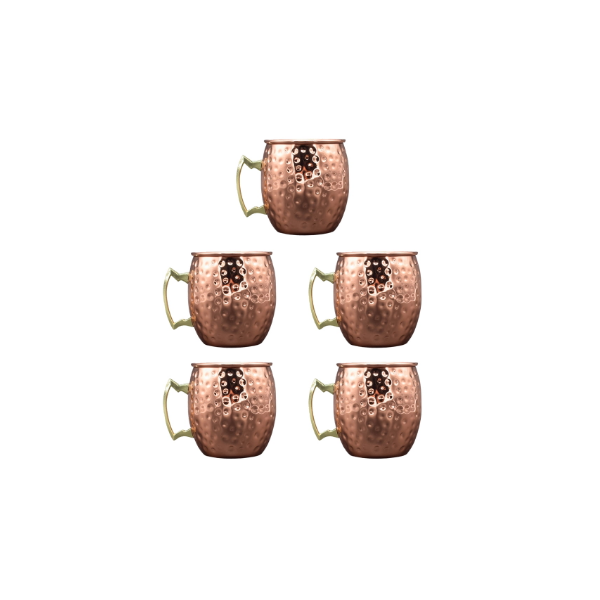 Cóctel,Vino y Cerveza， Oro Rosa+ Mango dorado 530ML Juego de 2 tazas de cobre hecho a mano con 2 paja, FOGARI Moscow Mule Tazas Copas de cóctel,Taza Cobre de Moscow Mule ​para Whisky 