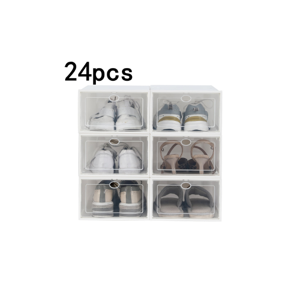 Paquete de Cajas de Almacenamiento de Plástico y Plegables para zapatos hasta la talla 46 YIHATA Cajas de Zapatos 21 Pack 33*23*14cm Organizador de Zapatos Apilable 