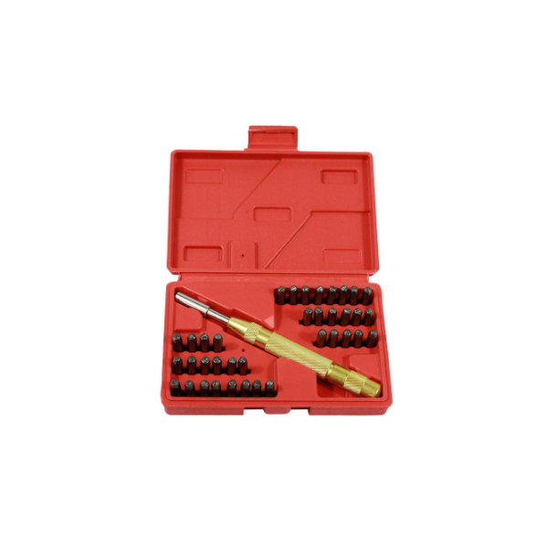 Conjunto de sellos de numeros 2 mm punzon de acero de metal caja de herramienta del arte 5mm Sellos de numeros SODIAL R 