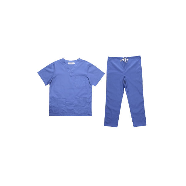 pantalones superiores de moda ropa de trabajo F Fityle Conjunto de matorrales de enfermería con cuello en V delgados, ropa de 2 bolsillos camisa 