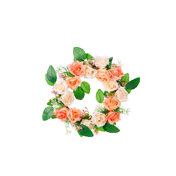 Decoración del hogar Hermosa Corona de Seda para Primavera y Verano AILINDA  Corona de peonía diseño Floral de Rosas con Flores Artificiales de 16  Pulgadas Vintage Guirnalda para Puerta Delantera Hecha a