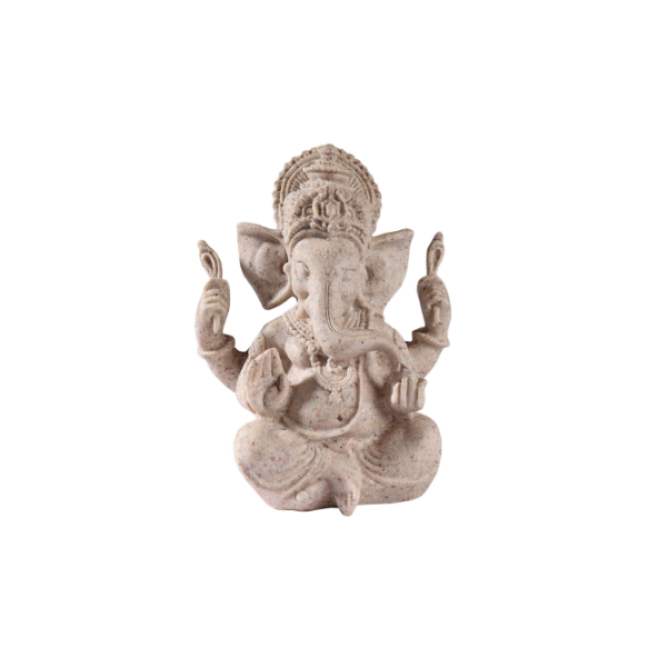 estatuas adornos artesanía de resina arenisca decoración del hogar regalos interiores y fuera de la puerta oficina dormitorio laoonl Estatua del dios del elefante hindú sentado Ganesha 