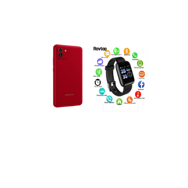Celular Samsung Galaxy A03 De 4gb Con 64gb Rojo Con Smartwatch Samsung Samsung A03 Rojo Con Smartwatch