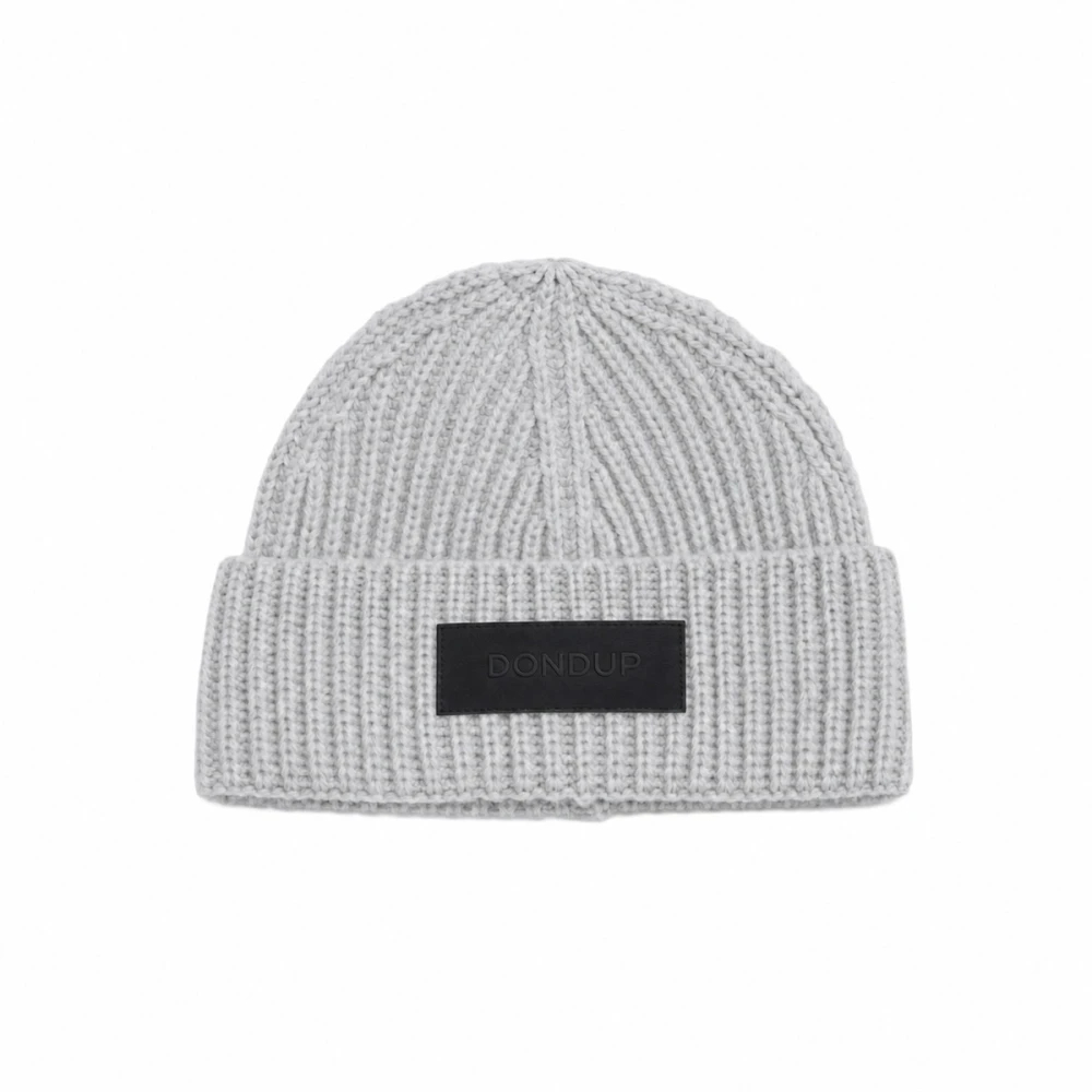 Dondup Uomo Grigio Cappello In Lana Con Logo - Immagine 3