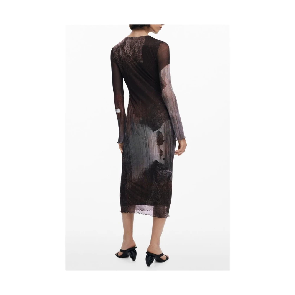Desigual Donna Grigio Vestito A Maniche Lunghe Abyss Lacroix - Immagine 3