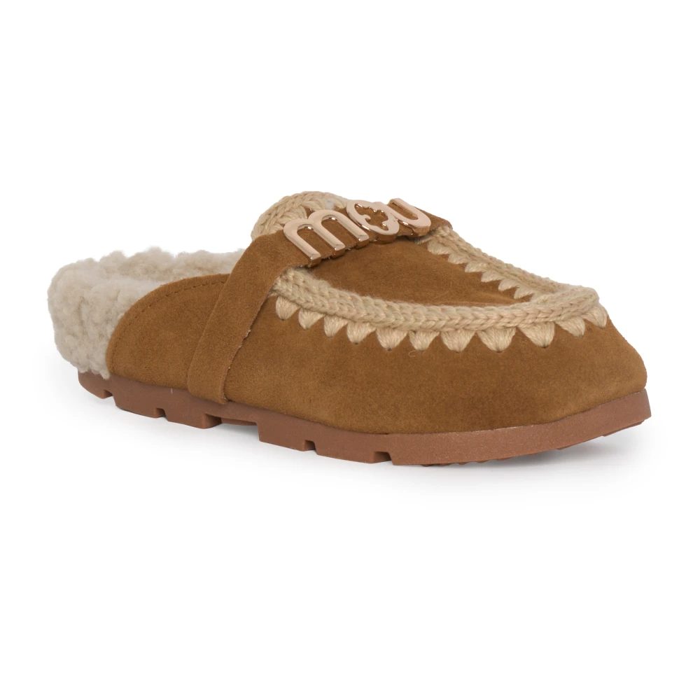 Mou Donna Marrone, Pelle Per Mu.fw431000a Mules In Crosta Winter Bio Slide Logo Marrone (37), Basso, Nessuno, Casual - Immagine 5
