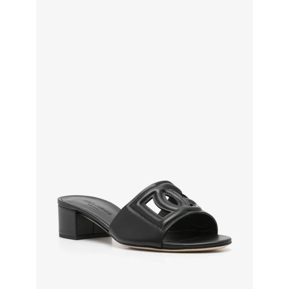 Dolce & Gabbana Sandali In Pelle Dg Logo - Immagine 3