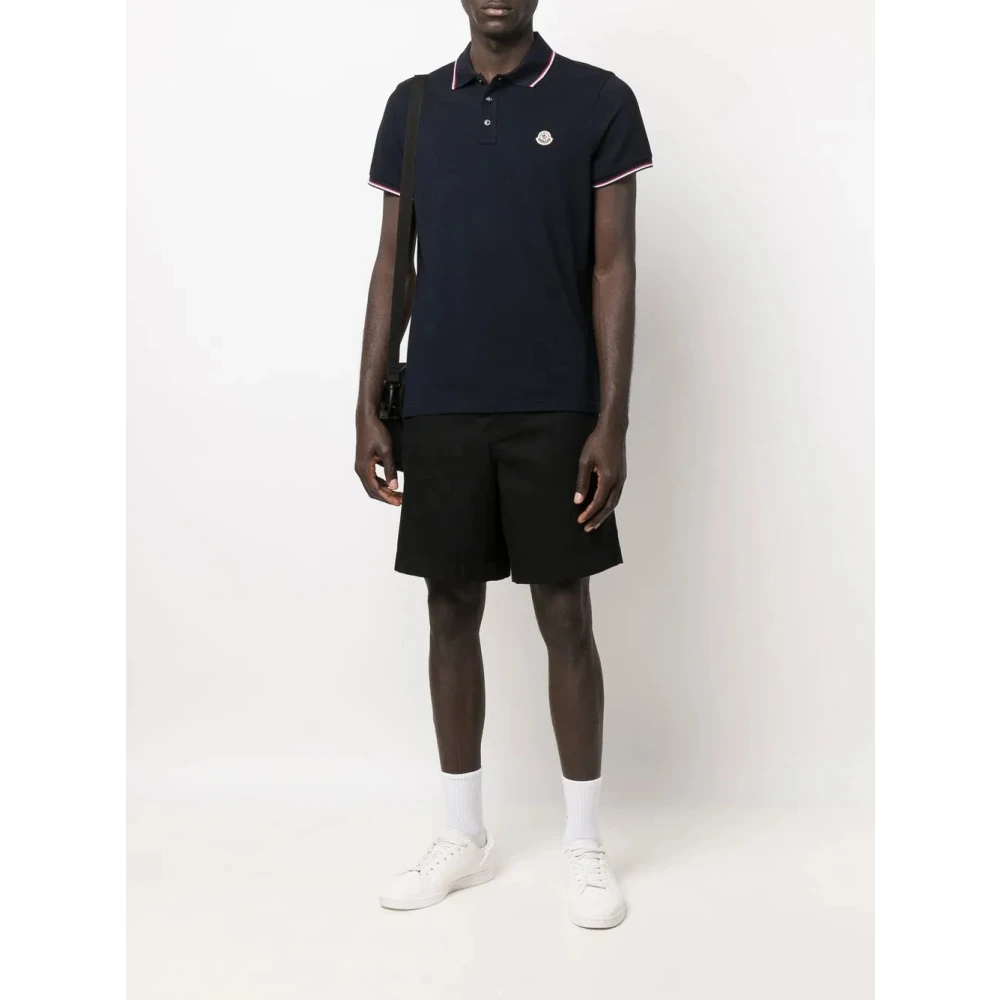 Moncler Uomo Blu Polo Stiloso Look Casual - Immagine 3