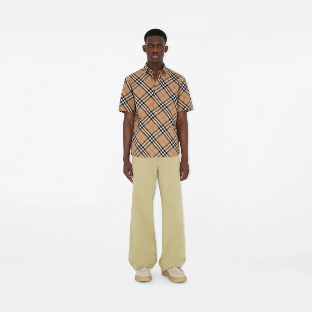 Burberry Uomo Beige - Camicia A Quadri In Cotone - Shirts - L - Immagine 3