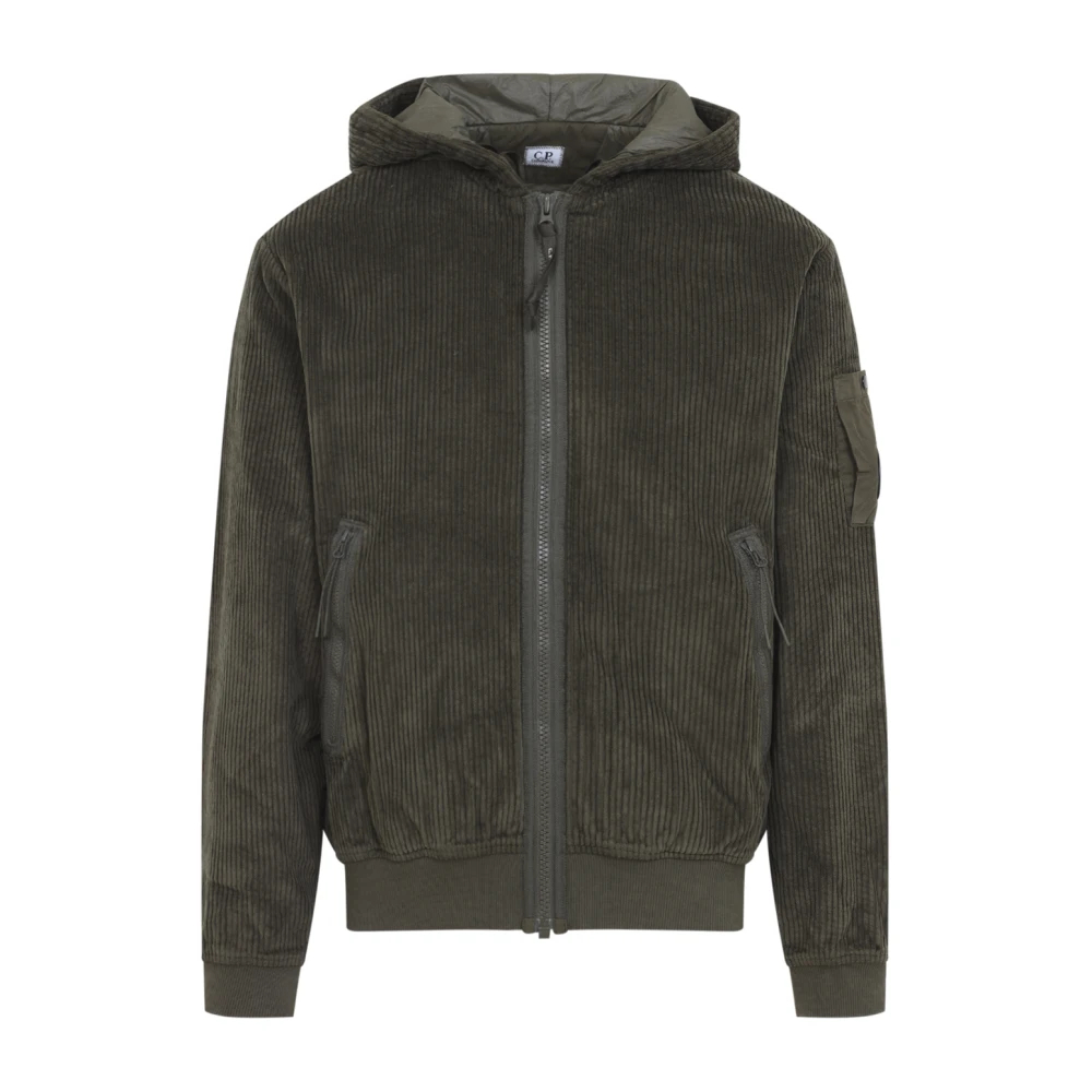 C.p. Company Uomo Verde - Felpa Full Zip In Velluto A Coste - Sweatshirts & Hoodies - L - Immagine 5