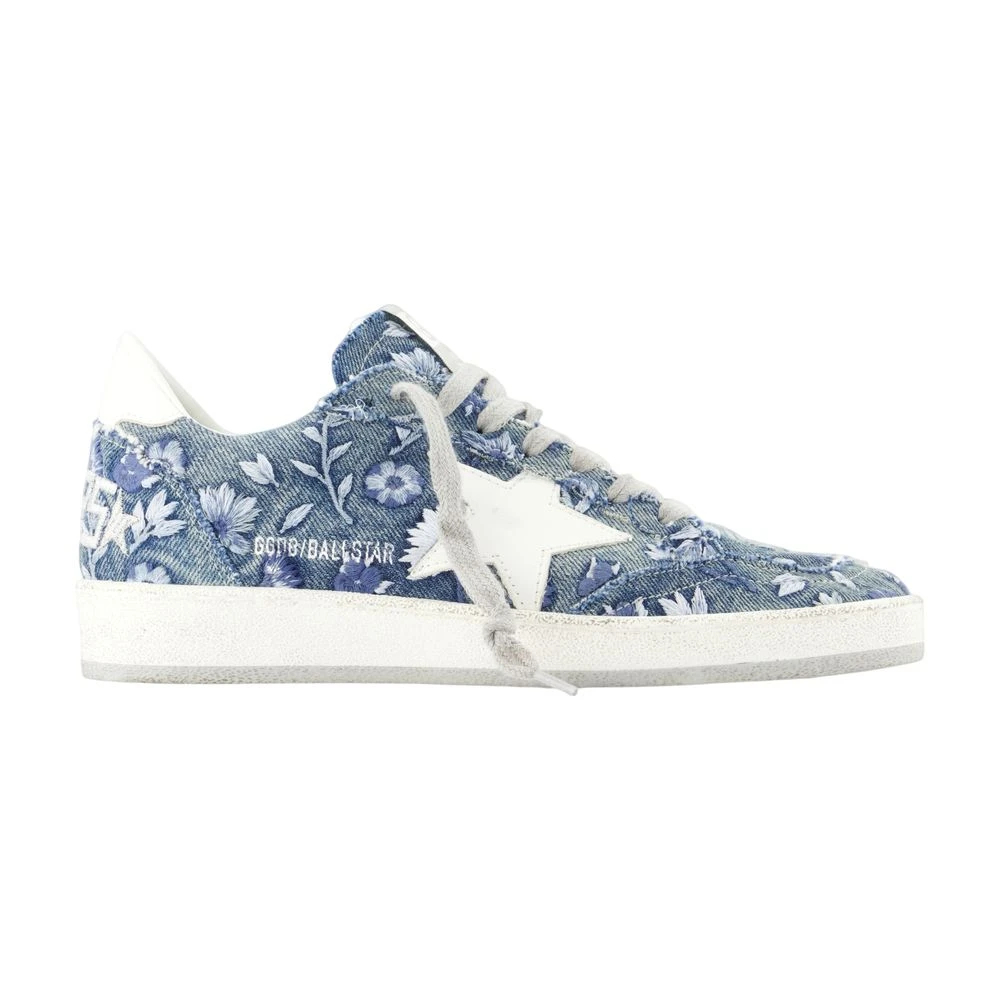 Golden Goose Damen Blau - Ballstar Sneaker Mit Floraler Stickerei - Shoes - 40 Eu