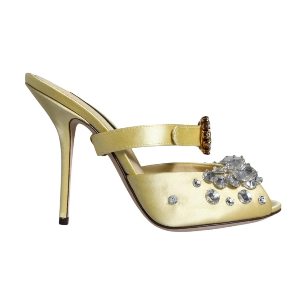 Dolce & Gabbana Damen Gelb - E Kristall Satin Sandalen - Shoes - 35 Eu