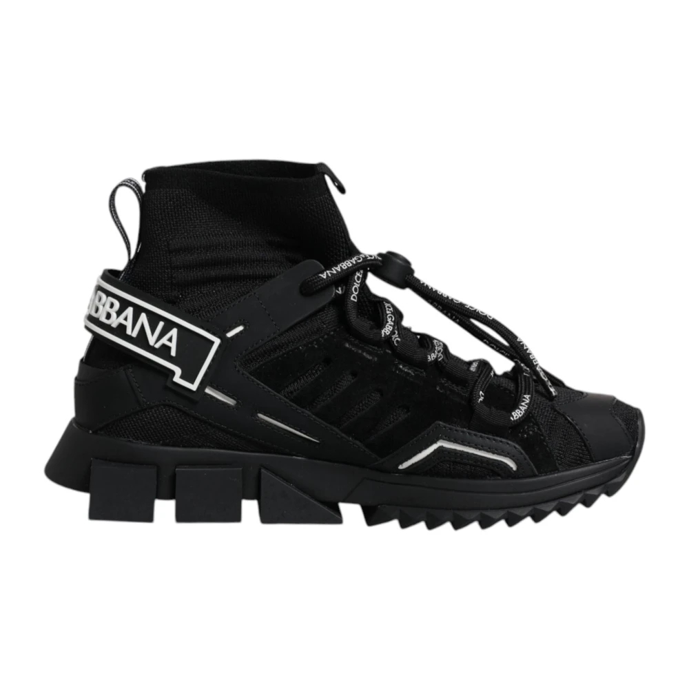 Dolce & Gabbana Damen Schwarz - E Hightop Sock Sneakers Sorrento Modell - Shoes - K - 36 Eu