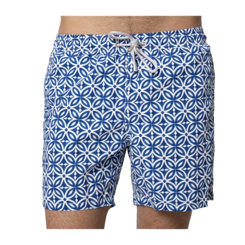 Mc2 Saint Barth Herren Blau - Geometrischer Marineblauer Badeanzug Gustavia Modell - Swimwear - Xl