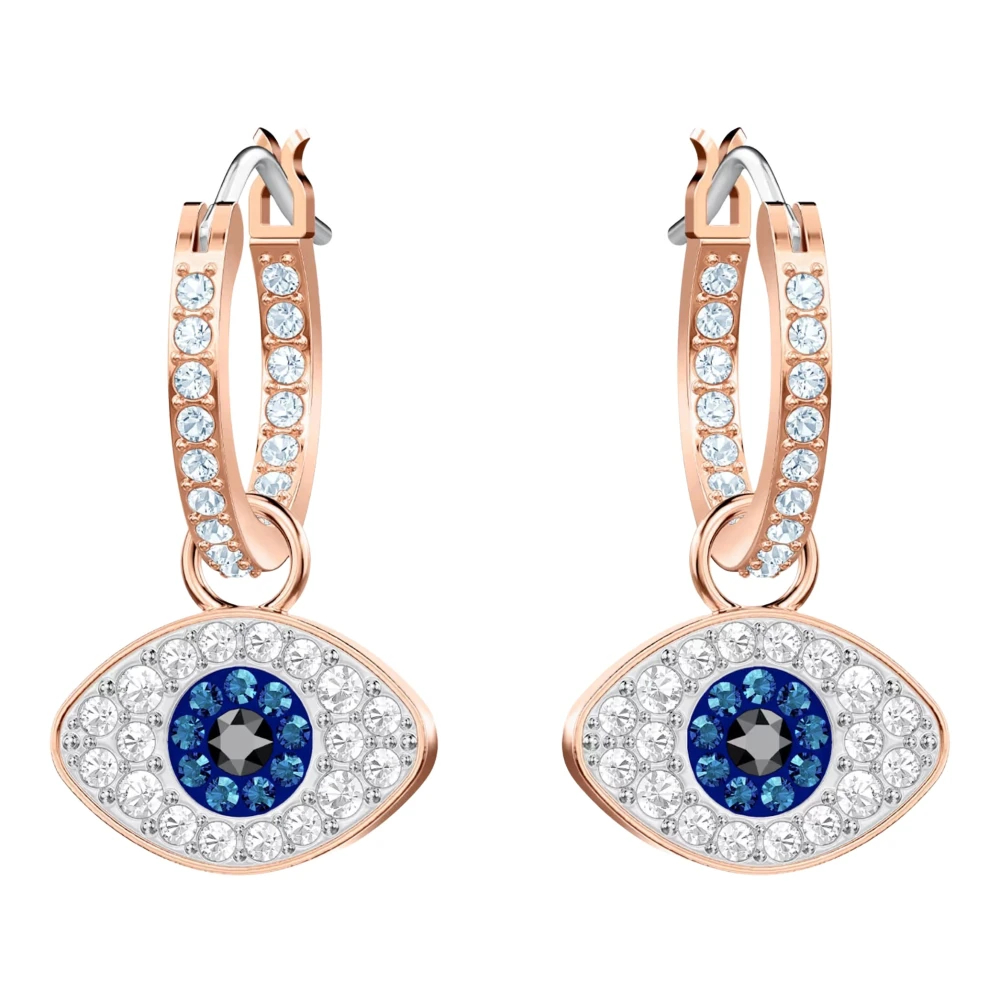 Swarovski Damen Blu Paar Creolen "Symbolica Böser Blick Magisches Auge", Rosa (Roségoldfarben, Blau, Kristallweiß, Blau), Ohrringe, Metall, Mit Swarov... - Image 4