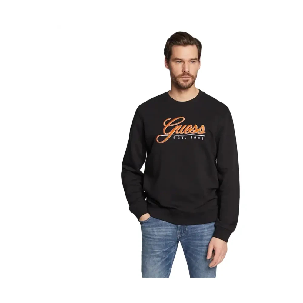 Guess Herren Schwarz Sweatshirt Rundhalsausschnitt Beau - Bild 5