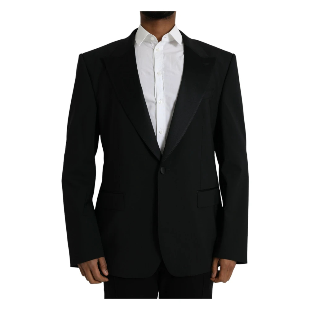 Dolce & Gabbana Herren Schwarz - Er Sicilia Einreihiger Blazer Mantel - Suits - K - 3XL