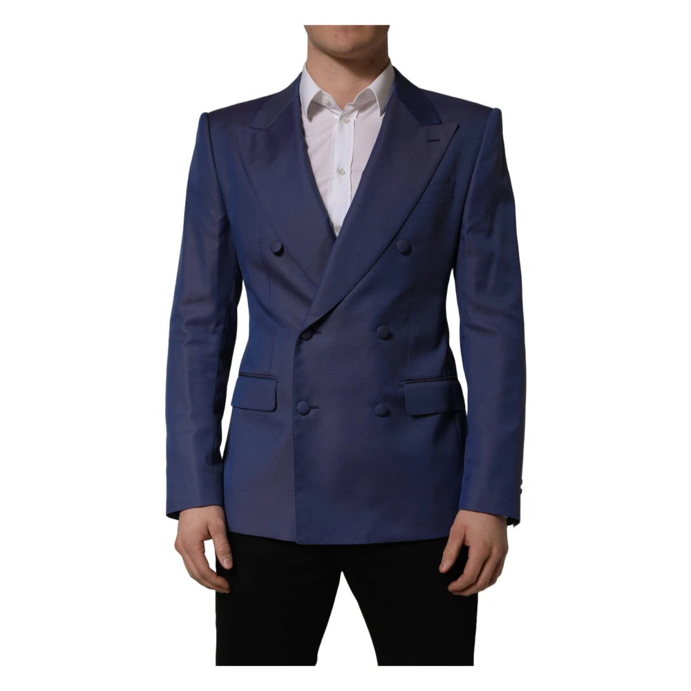 Dolce & Gabbana Herren Blau - Er Woll-Doppelreiher Blazer Jacke - Jackets - M