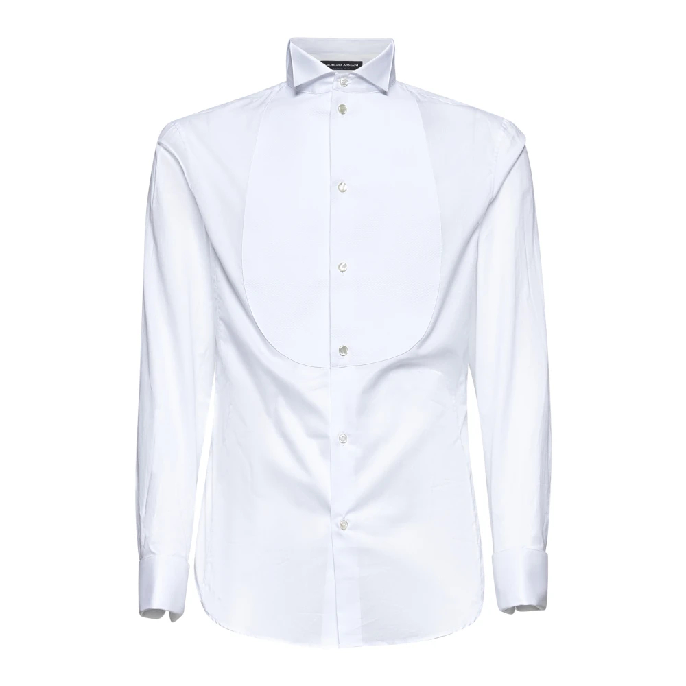 Giorgio Armani Herren Weiß - Klassisches Es Hemd Mit Französischen Manschetten - Shirts - 2XL