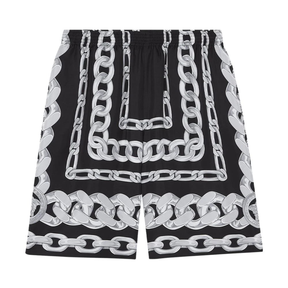 Versace - Seiden Medusa Chains Bermuda Shorts - Shorts - Herren - Schwarzk - M - Bild 7