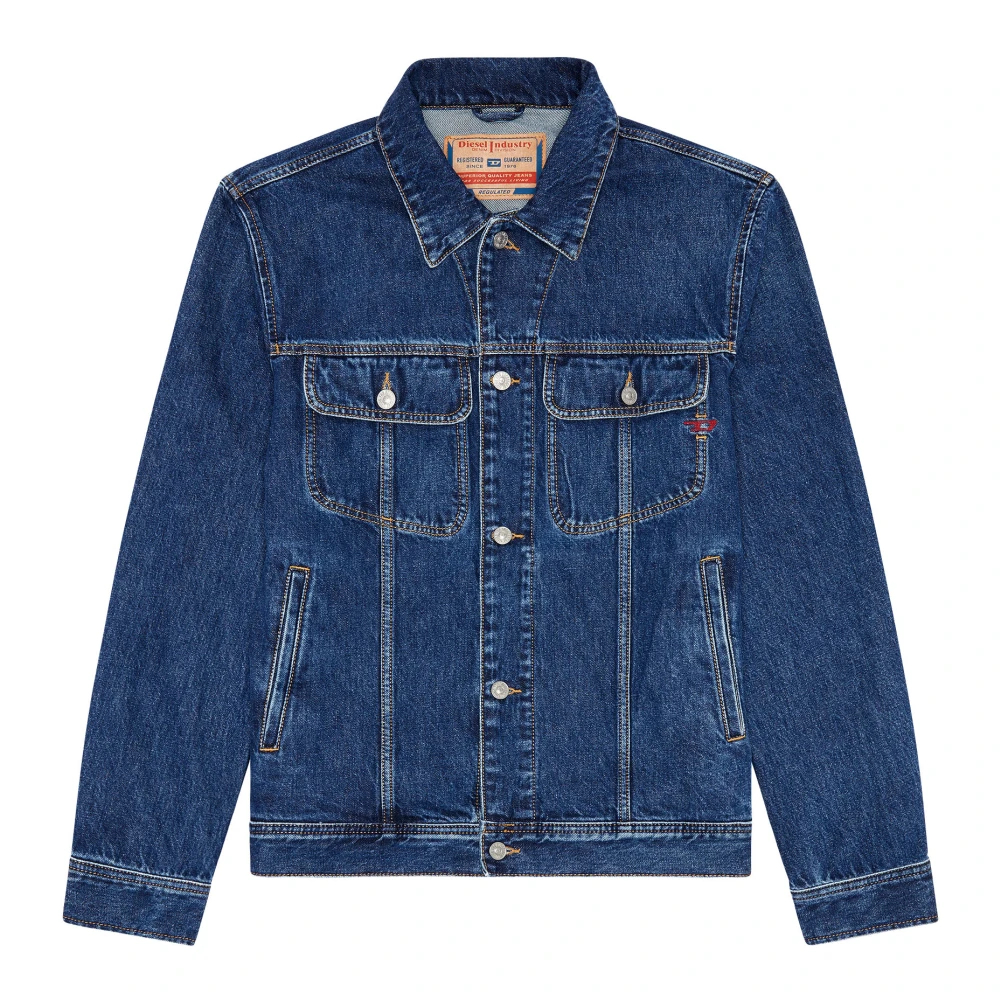 Diesel Herren Blau - D-Barcy Regular Trucker Jacke - Jackets - M