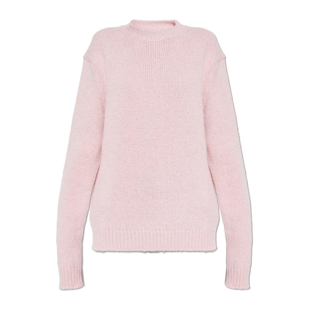 Jil Sander Damen Rosa - Mittelschwerer Wollpullover Mit Rundhalsausschnitt - Knitwear - S