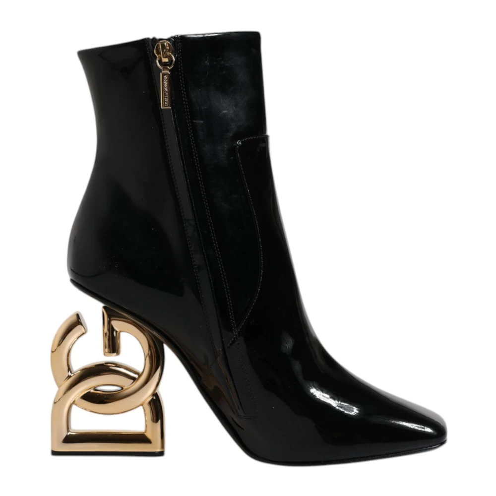 Dolce & Gabbana Damen Schwarz - E Lederstiefel Bis Zur Mitte Der Wade Mit Reißverschluss - Shoes - K -38 Eu