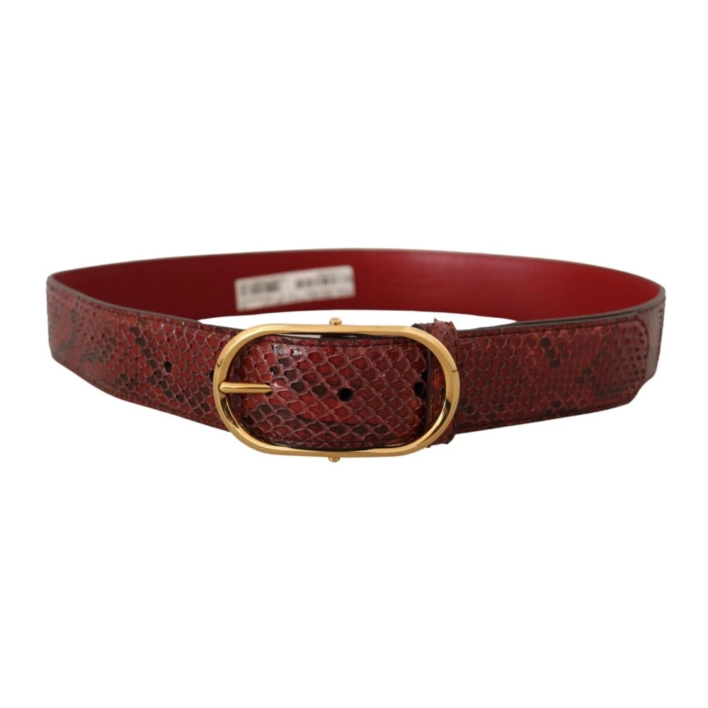 Dolce & Gabbana Damen Rot - Er Exotischer Leder-Gürtel Mit Goldener Ovaler Schnalle - Accessories - One Size